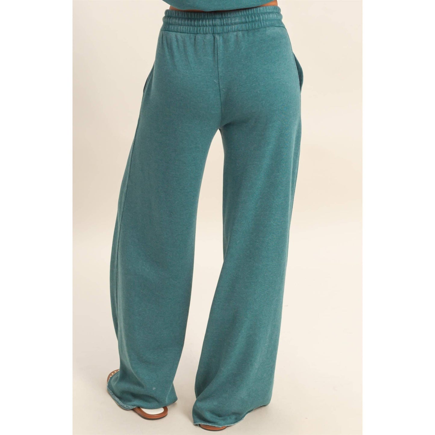 Burnout French Terry Wide-Leg Pants