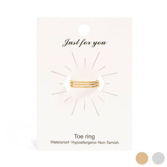 18K Gold PVD Stainless Steel Triple Toe Ring