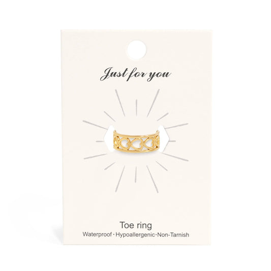18K Gold PVD Stainless Steel Horizontal Heart Toe Ring