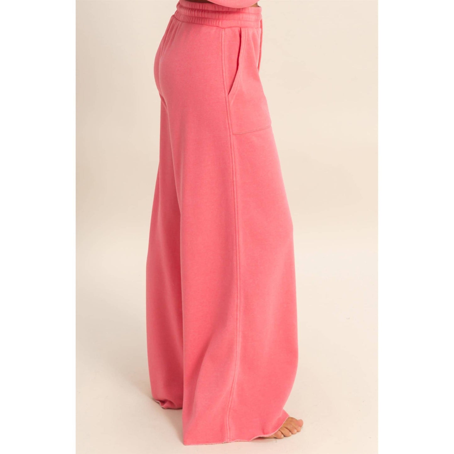 Burnout French Terry Wide-Leg Pants