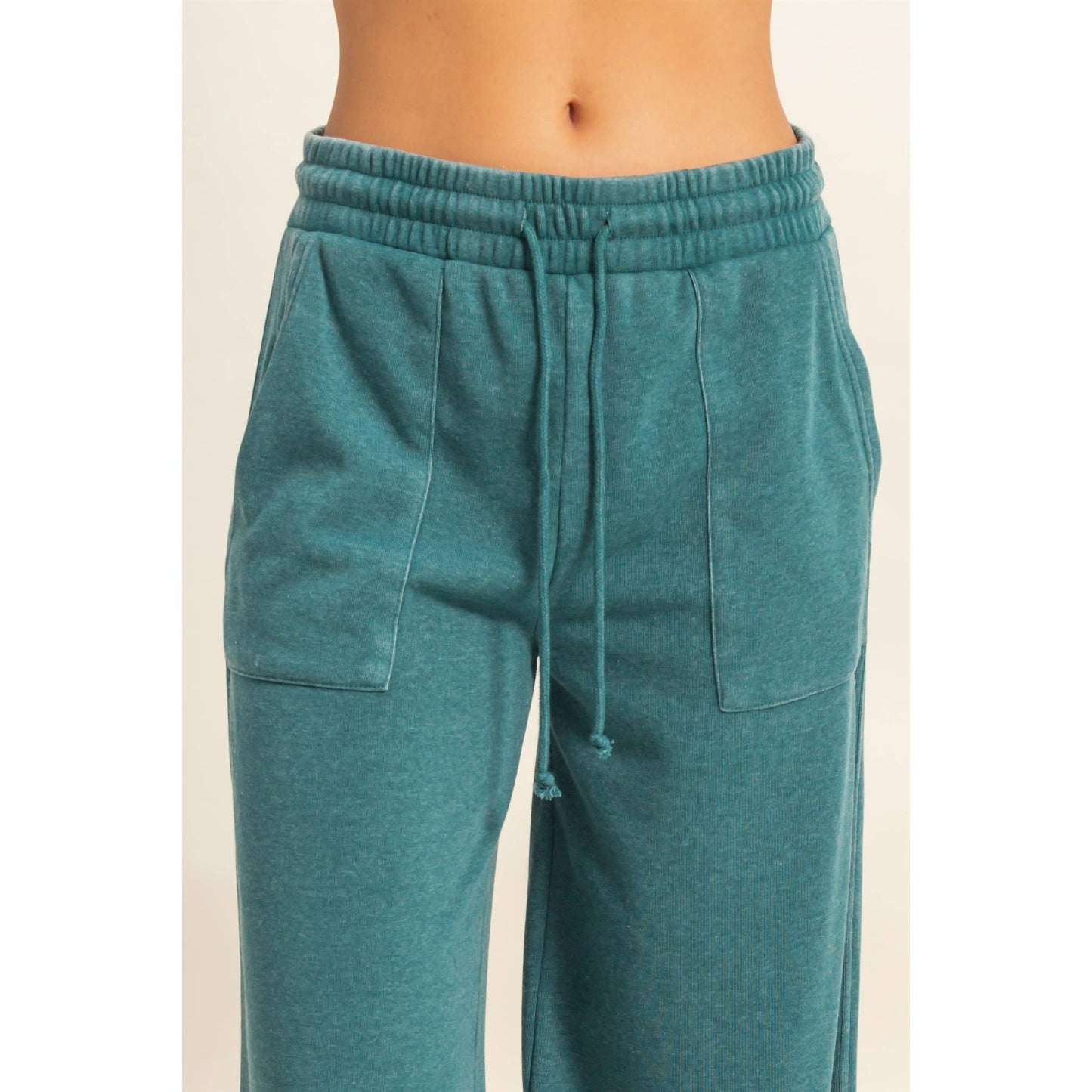 Burnout French Terry Wide-Leg Pants