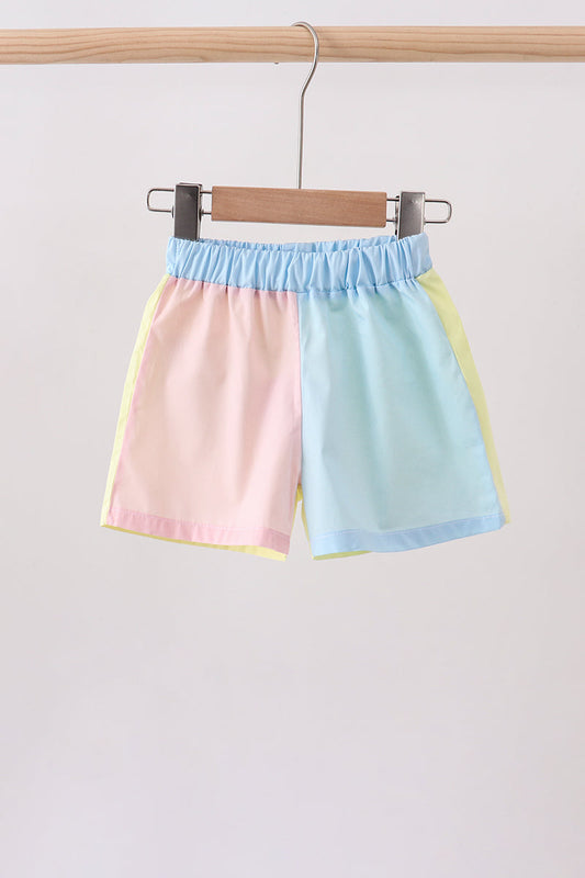 Multicolored colorblock shorts