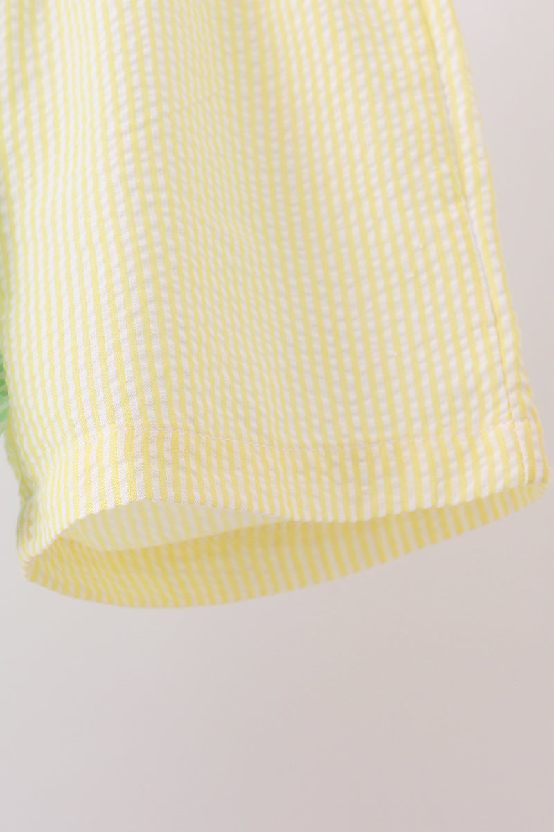Colorblock pocket shorts set