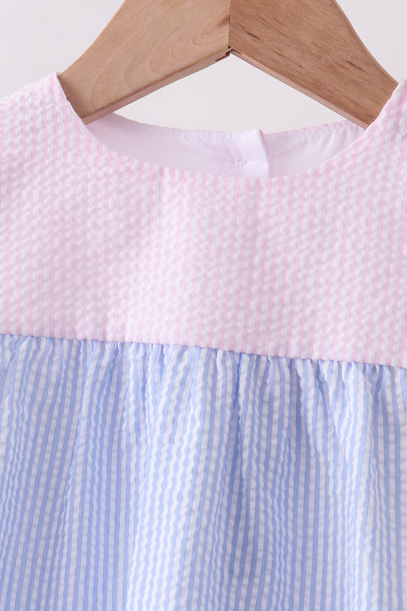 Colorblock ruffle shorts set