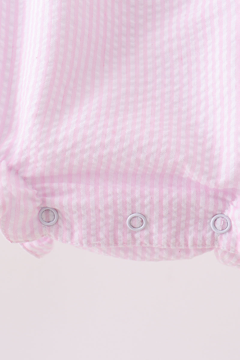 Pink lemon ruffle gingham bubble