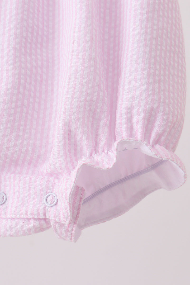 Pink lemon ruffle gingham bubble
