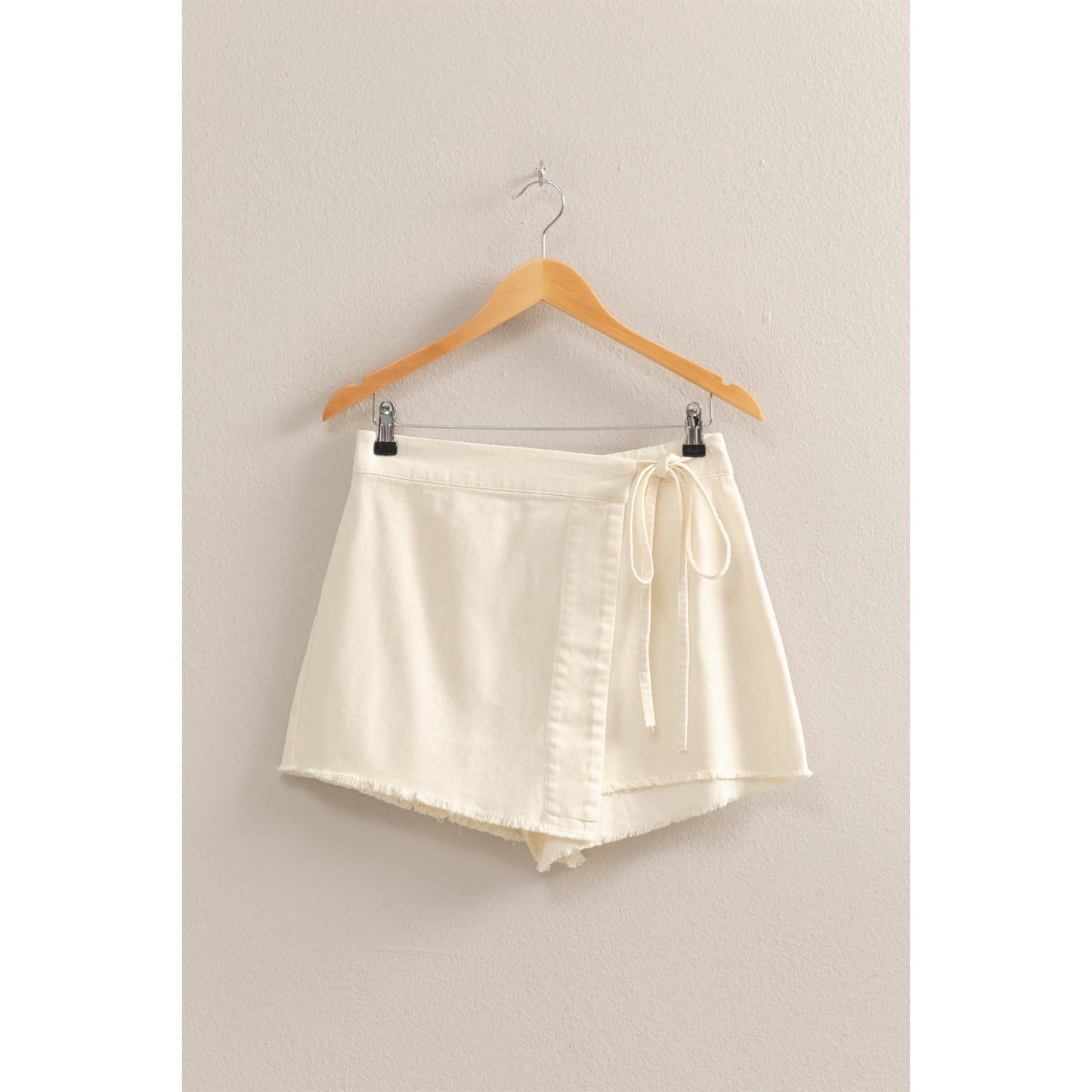 DZ25A334-Self-Tie Waist Trendy Skort