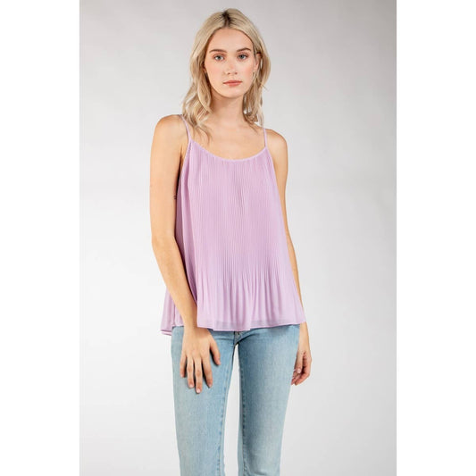 Pleated Cami With Adjustable Strap