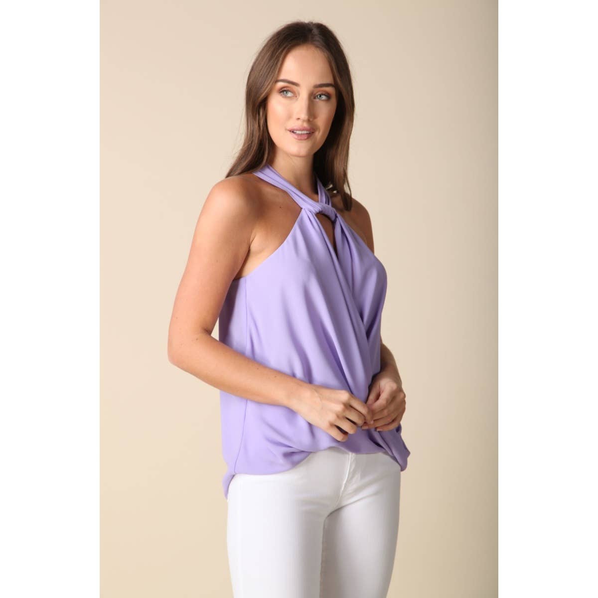 Twist Neck Surplice Top