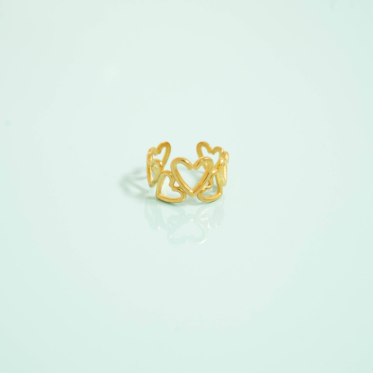 18K Gold PVD Stainless Steel Adjustable Heart Toe Ring