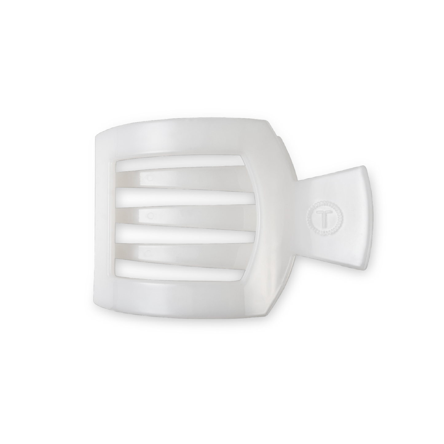 Coconut White Medium Flat Square Hair Clip