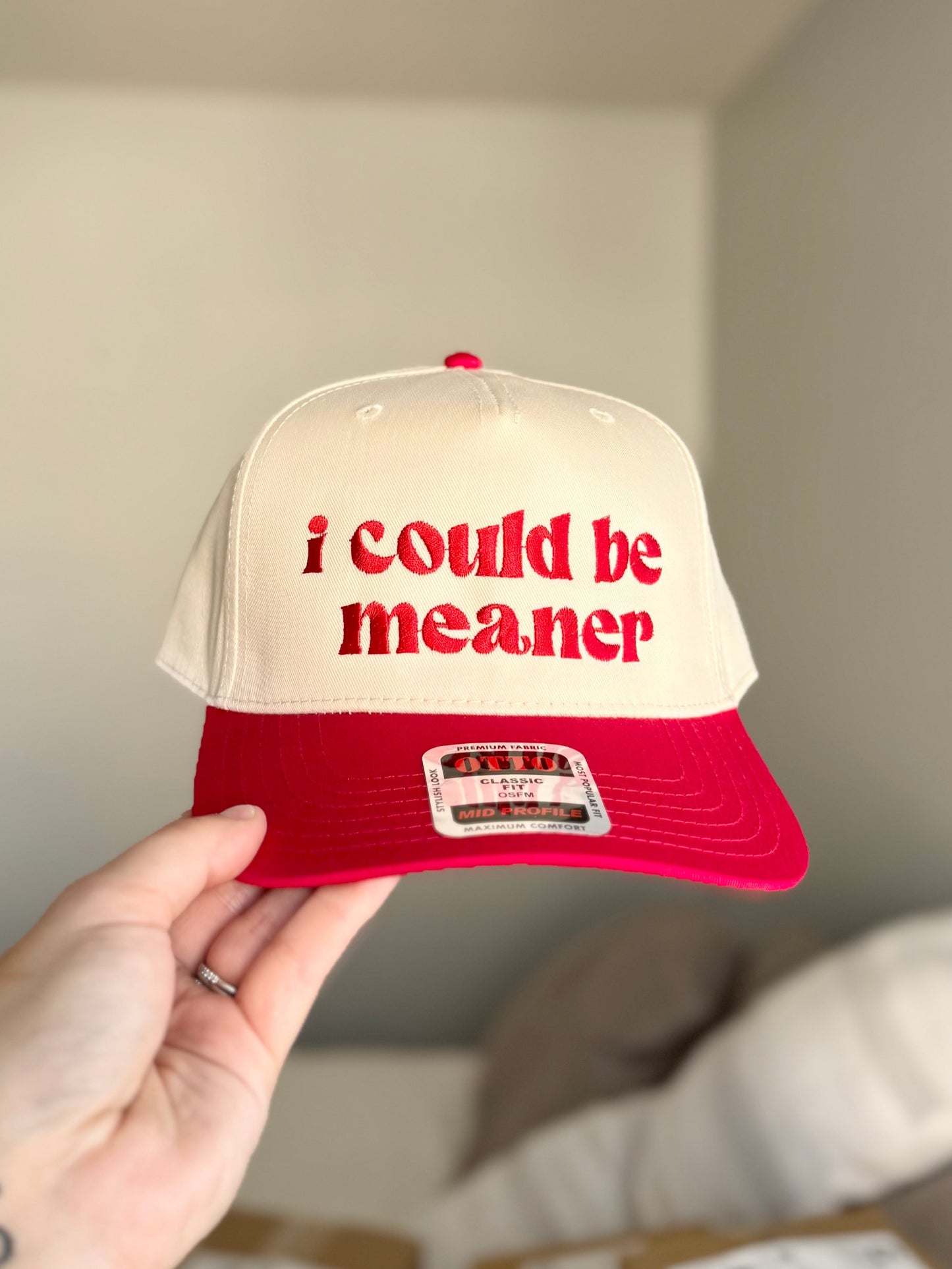 I Could Be Meaner Embroidered Hat