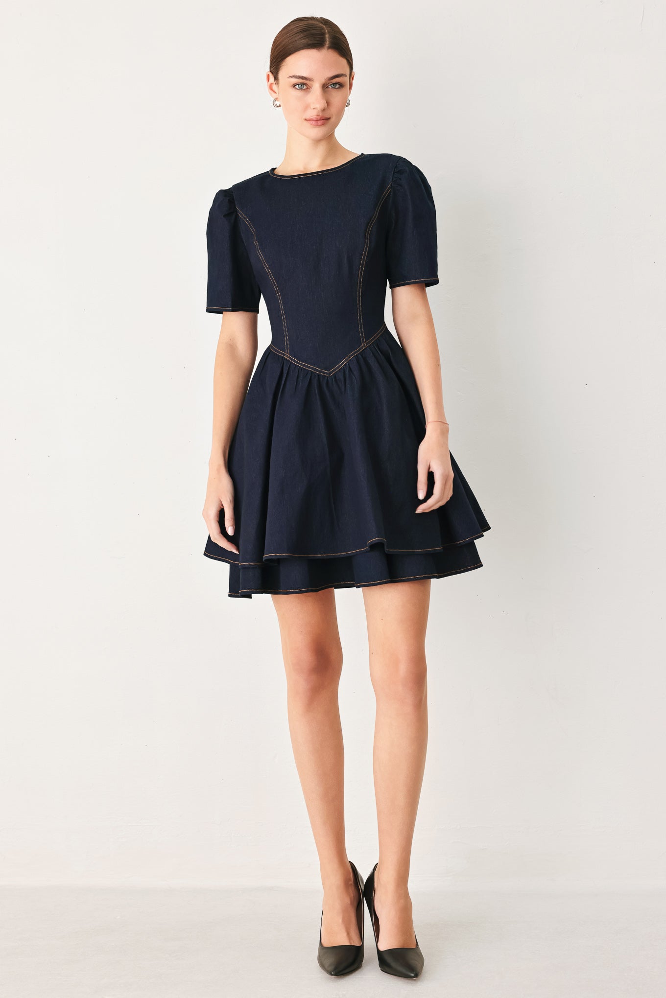 SWEET INDIGO DENIM MINI DRESS