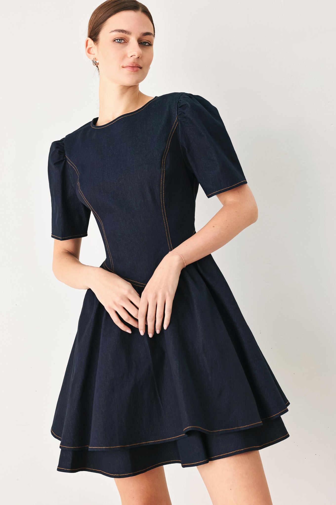 SWEET INDIGO DENIM MINI DRESS