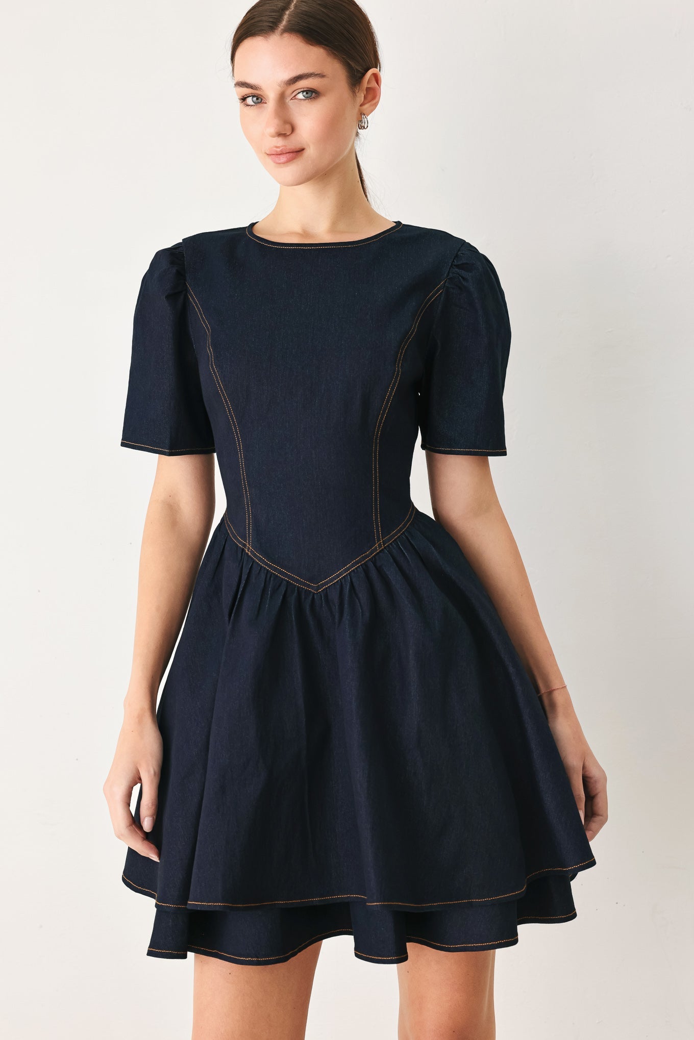 SWEET INDIGO DENIM MINI DRESS