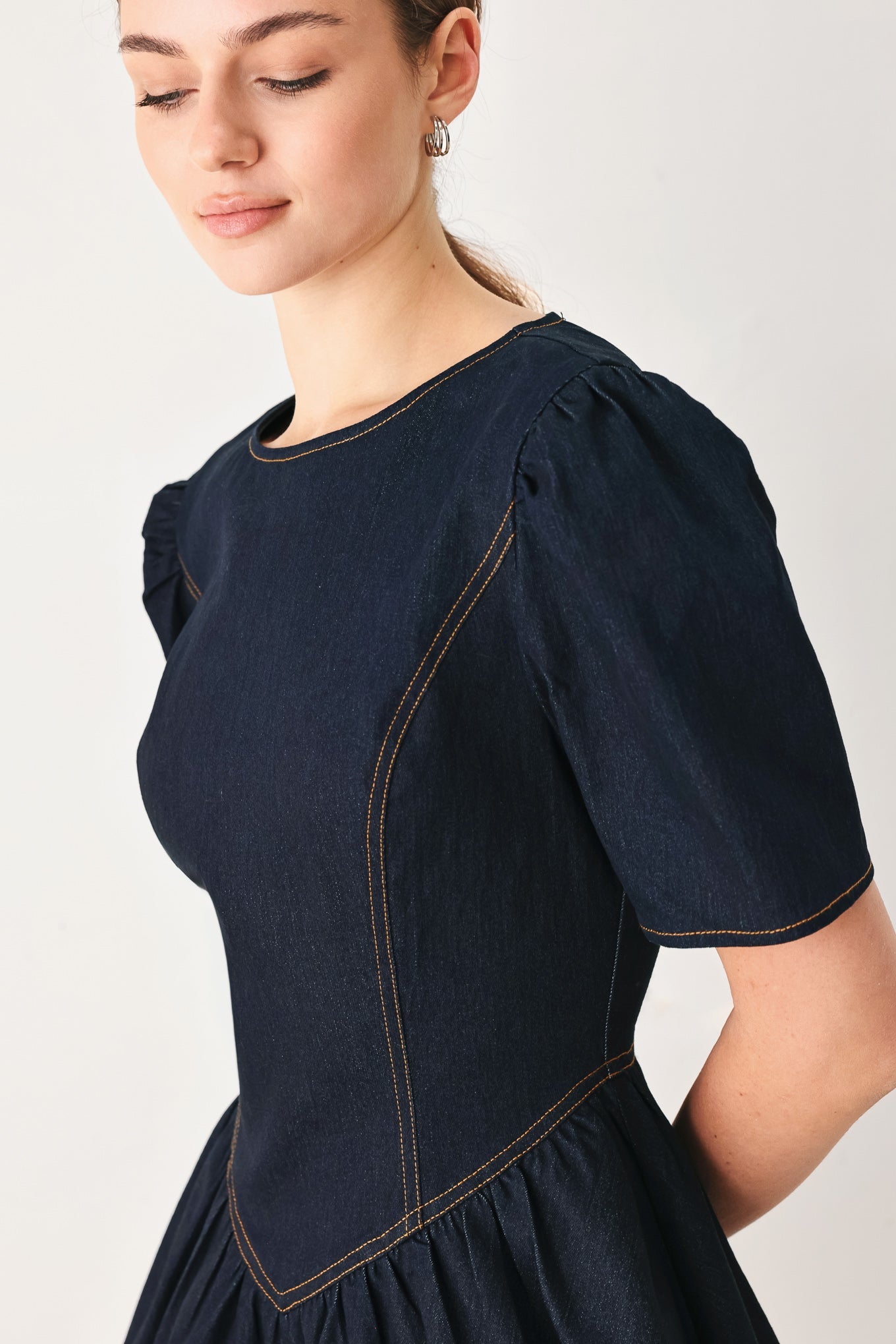 SWEET INDIGO DENIM MINI DRESS