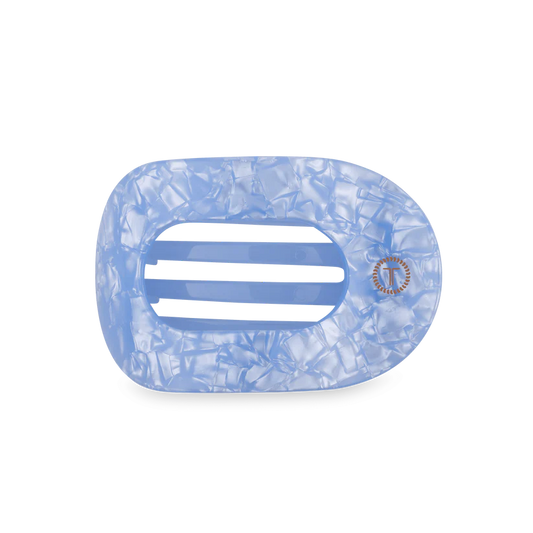 Blue Lagoon Large Flat Round Hair Clip - Large