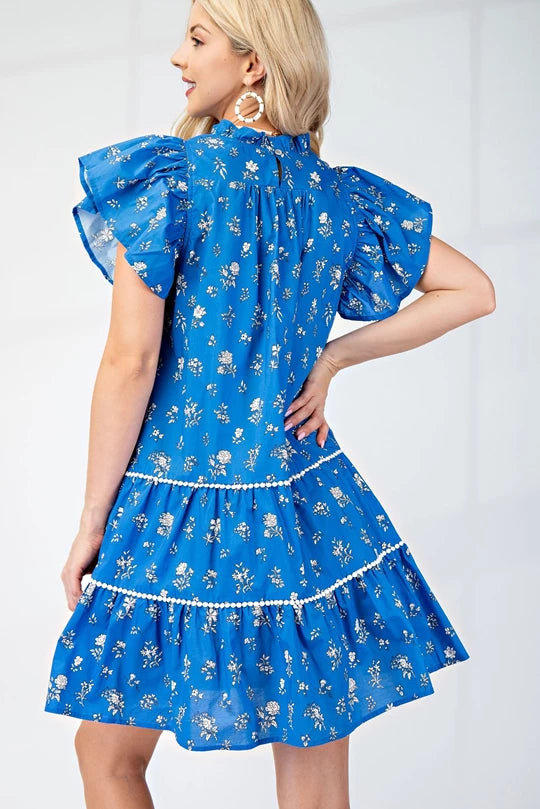 Smocked Neck Mini Dress