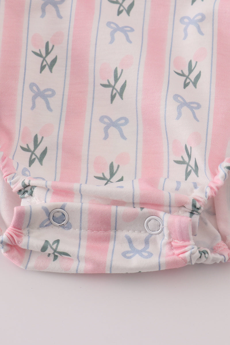 Pink Bow Embroidered Bow Bubble