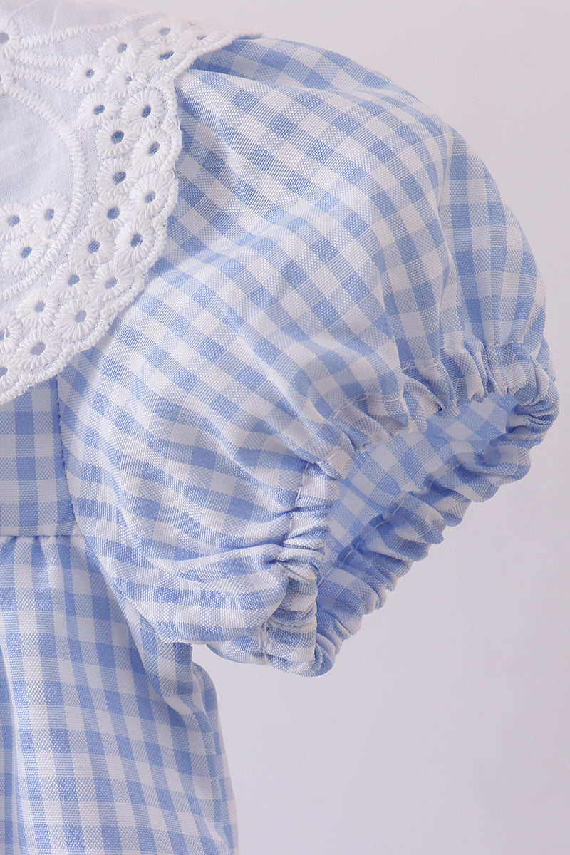 Blue Gingham Lace Bubble