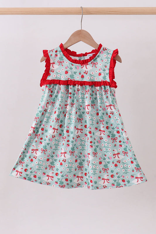 Strawberry Goose Ruffle Ruffle Dress