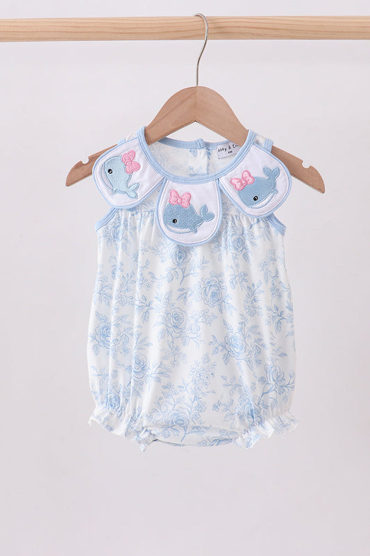 Blue Whale Embroidered Bubble