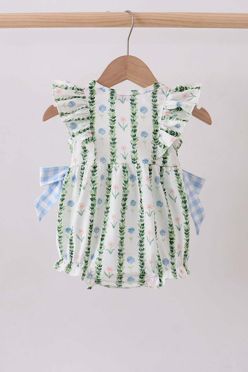 Green Floral Ruffle Bubble