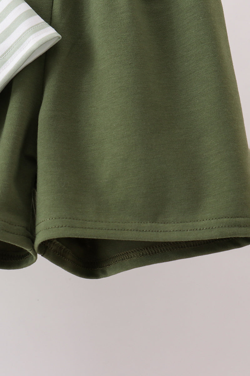 Green Duck Embroidered Shorts Set