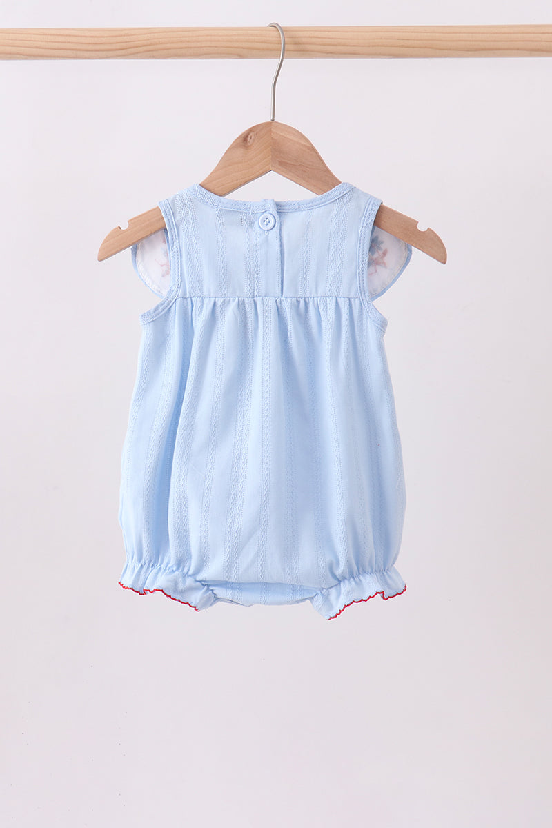 Blue jacquard embroidery bubble