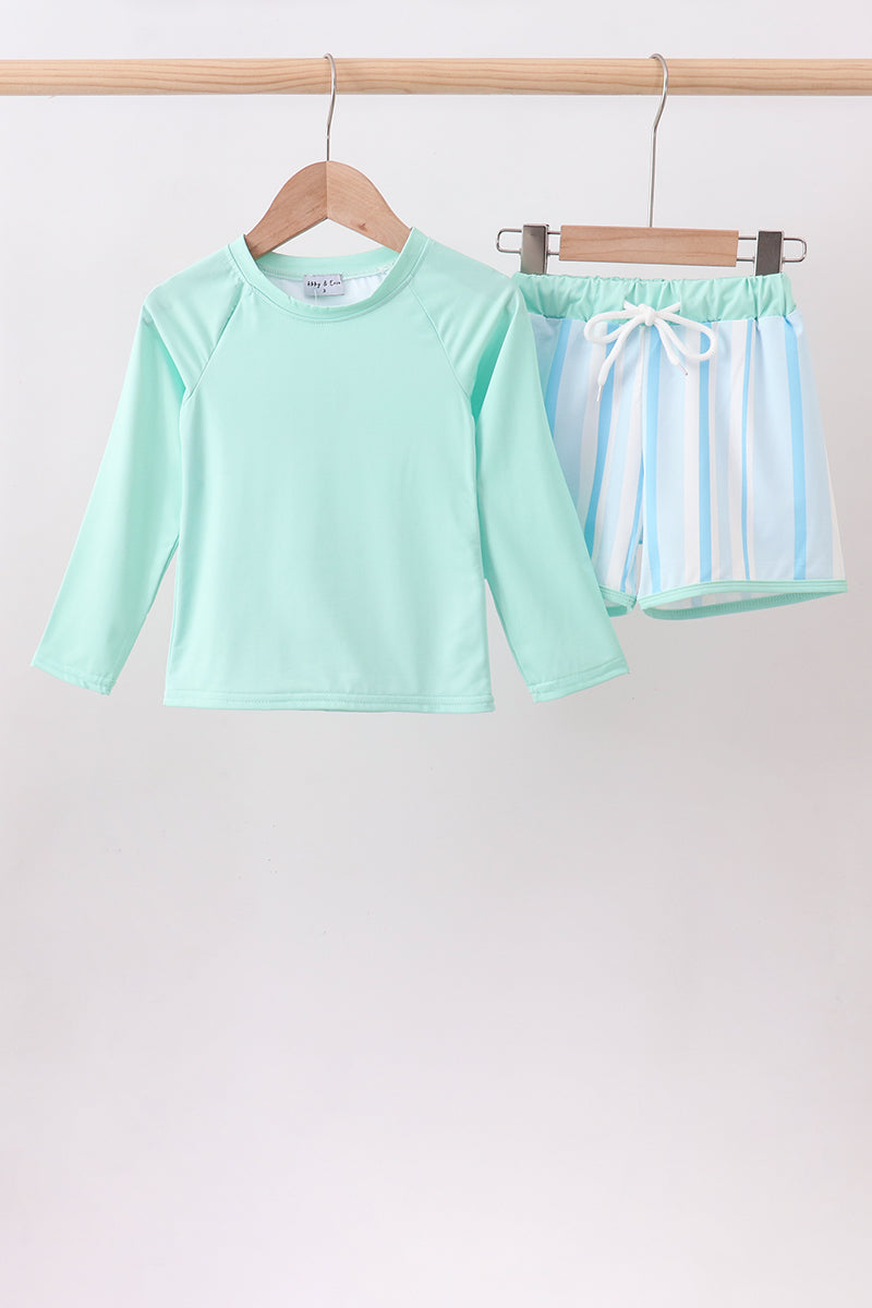 Blue stripe 2pc swimsuit