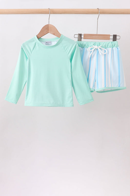 Blue stripe 2pc swimsuit