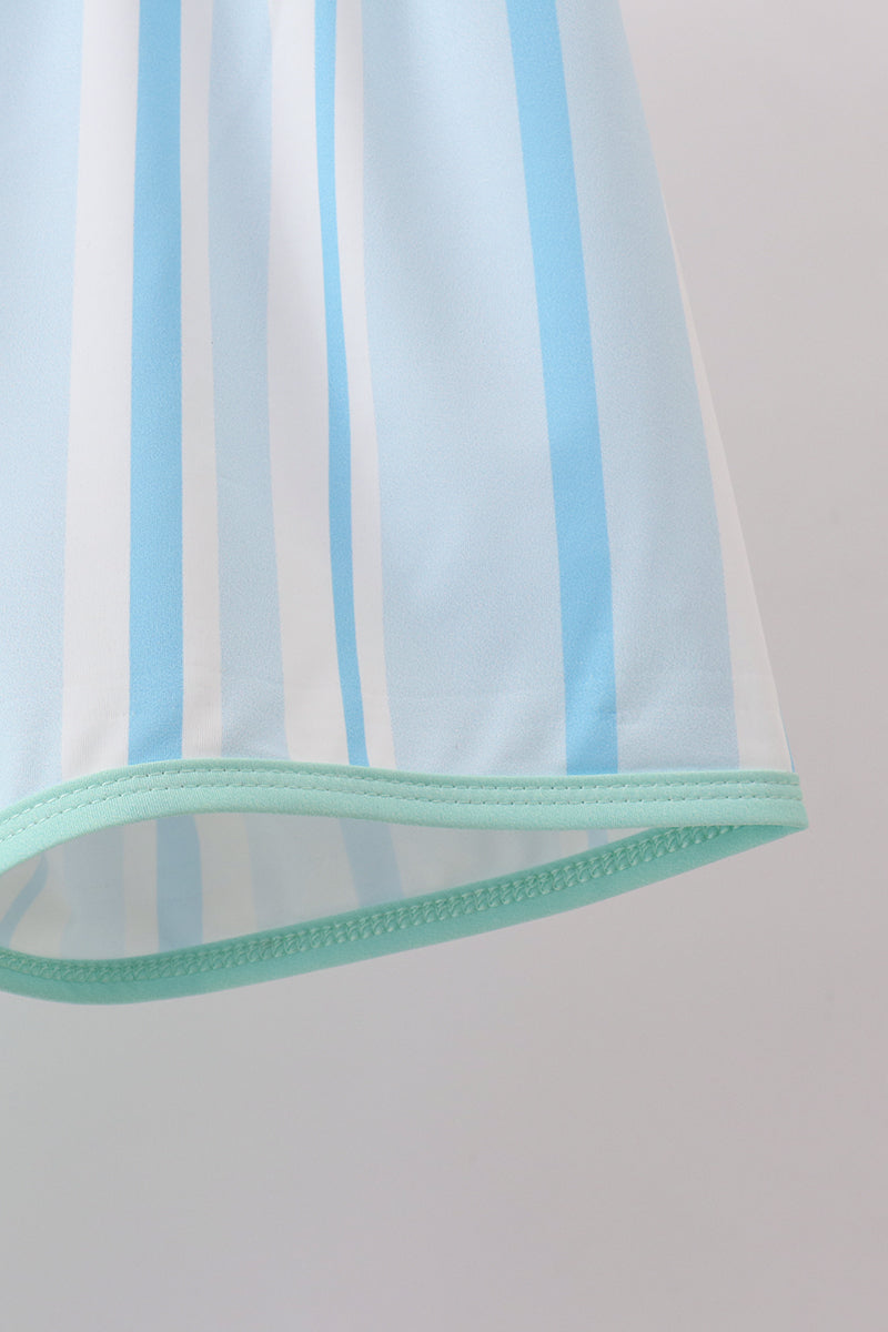 Blue stripe 2pc swimsuit