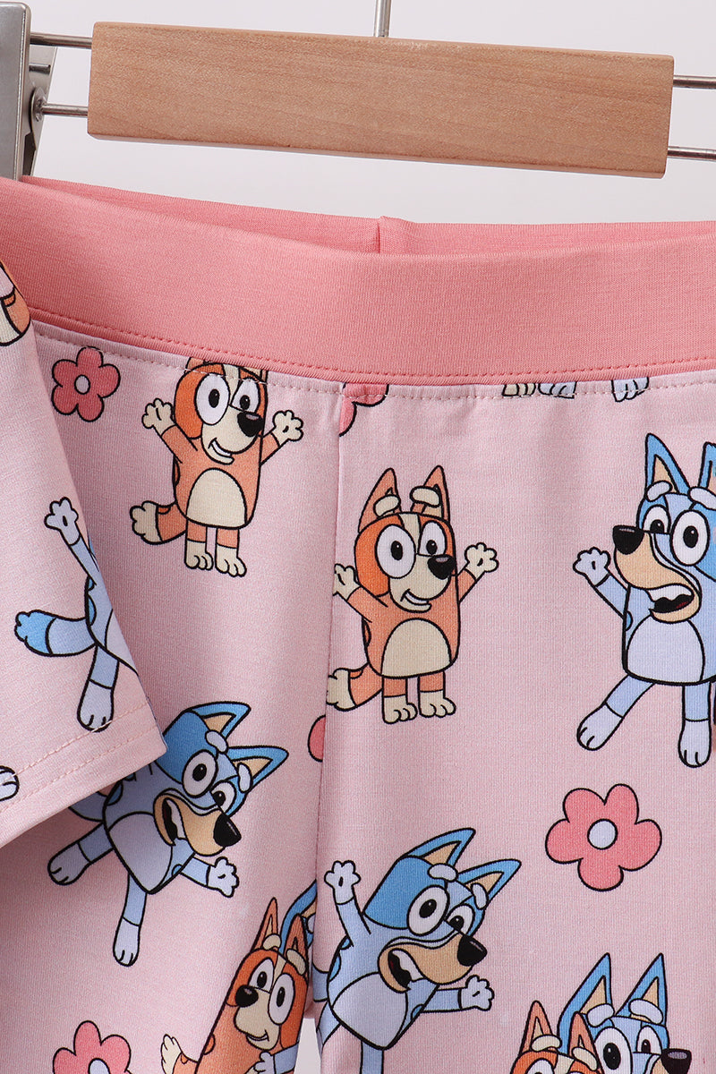 Pink character bamboo 2pc pajama set