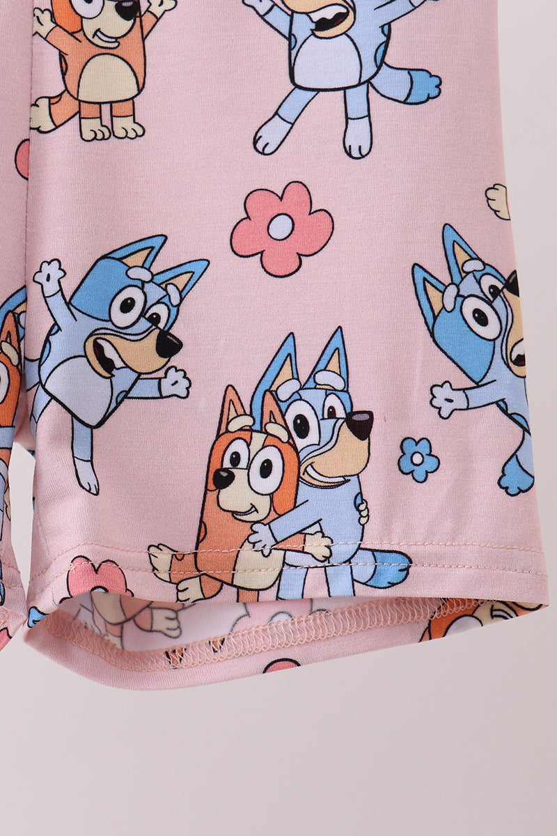 Pink character bamboo 2pc pajama set