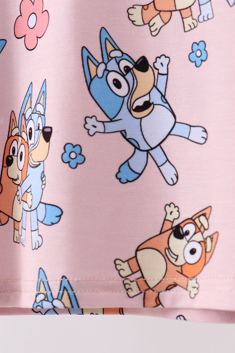 Pink character bamboo 2pc pajama set