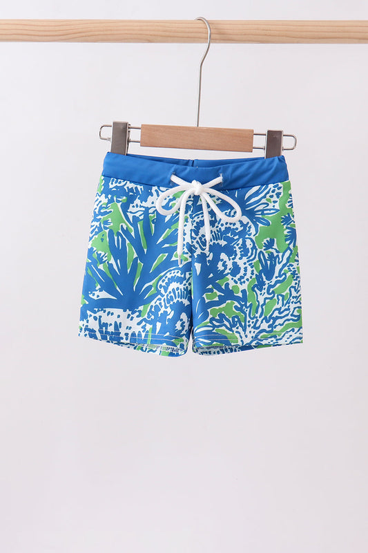 Ocean garden splash swim trunks