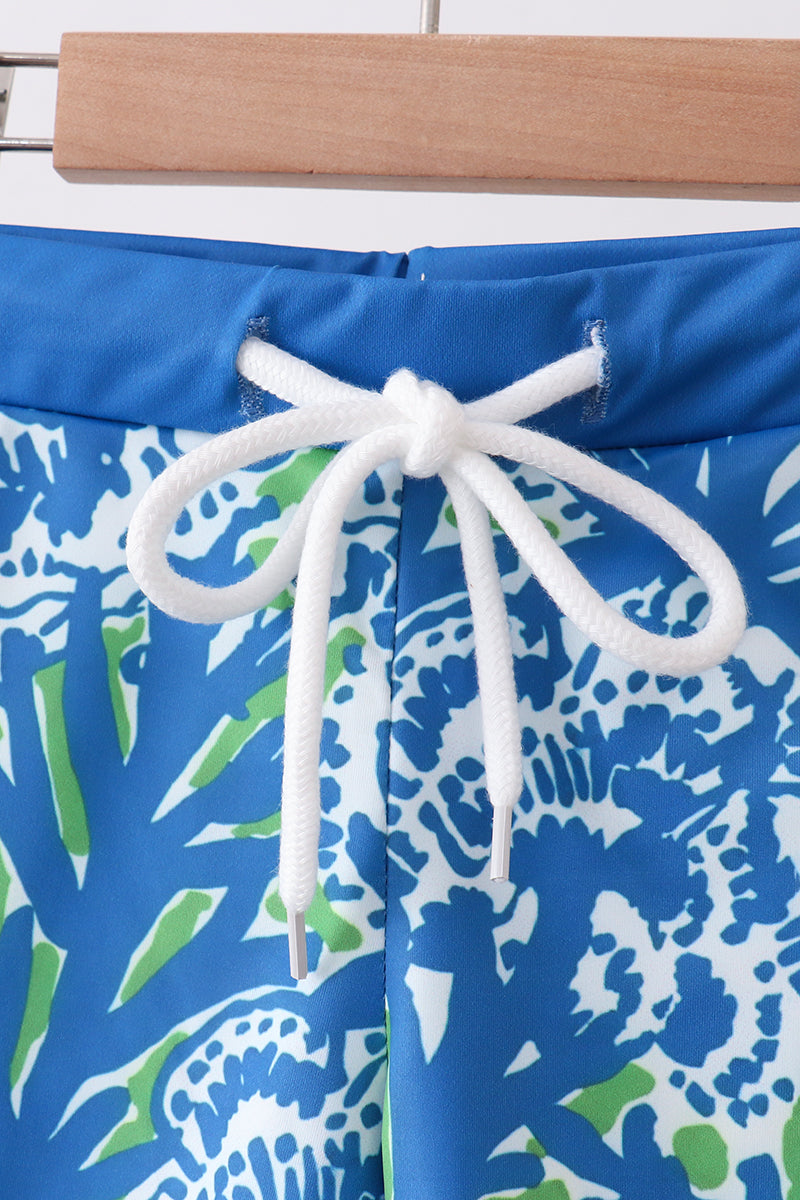 Ocean garden splash swim trunks