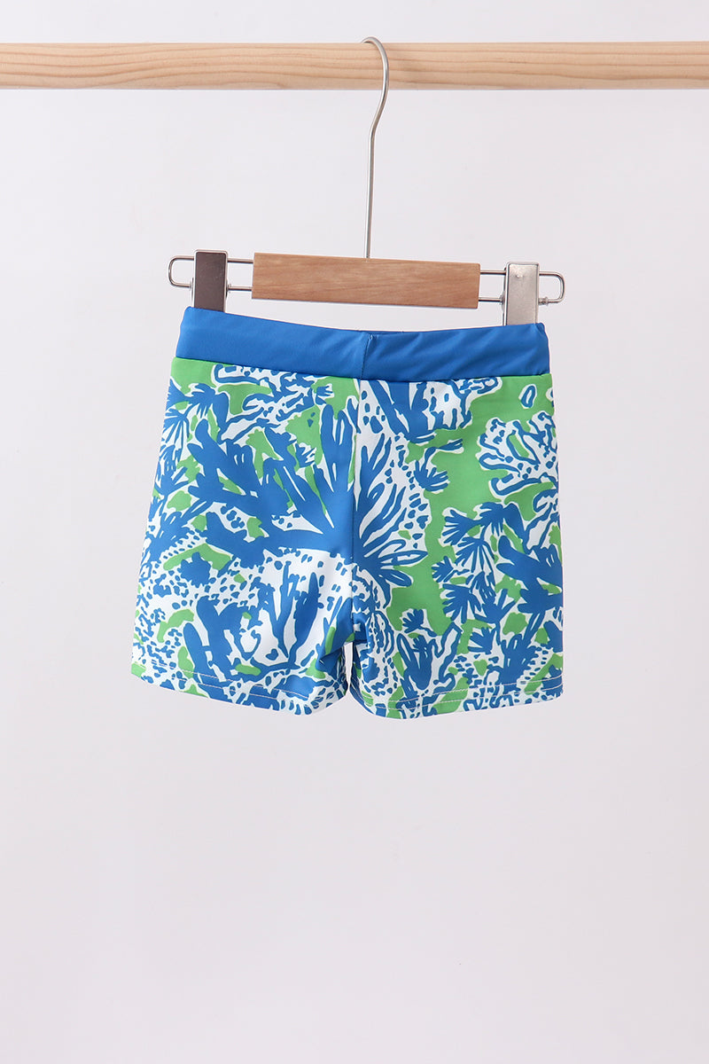 Ocean garden splash swim trunks