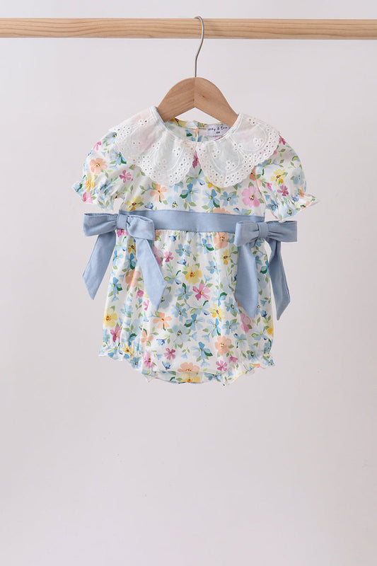 Blue Floral Lace Bubble