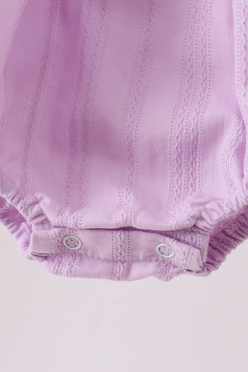 Lavender Smocked Embroidered Bow Jacquard Bubble