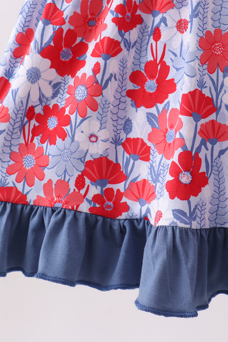 Blue Floral Bamboo Dress
