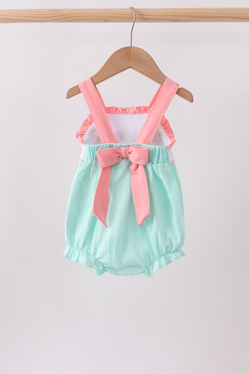 Green Marine Embroidered Jacquard Bubble