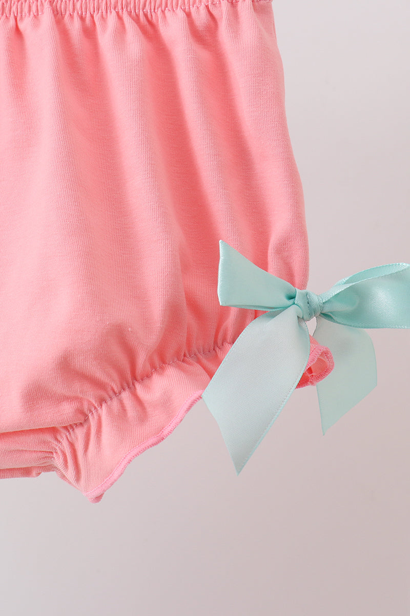 Green Marine Embroidered Jacquard Bloomer Set