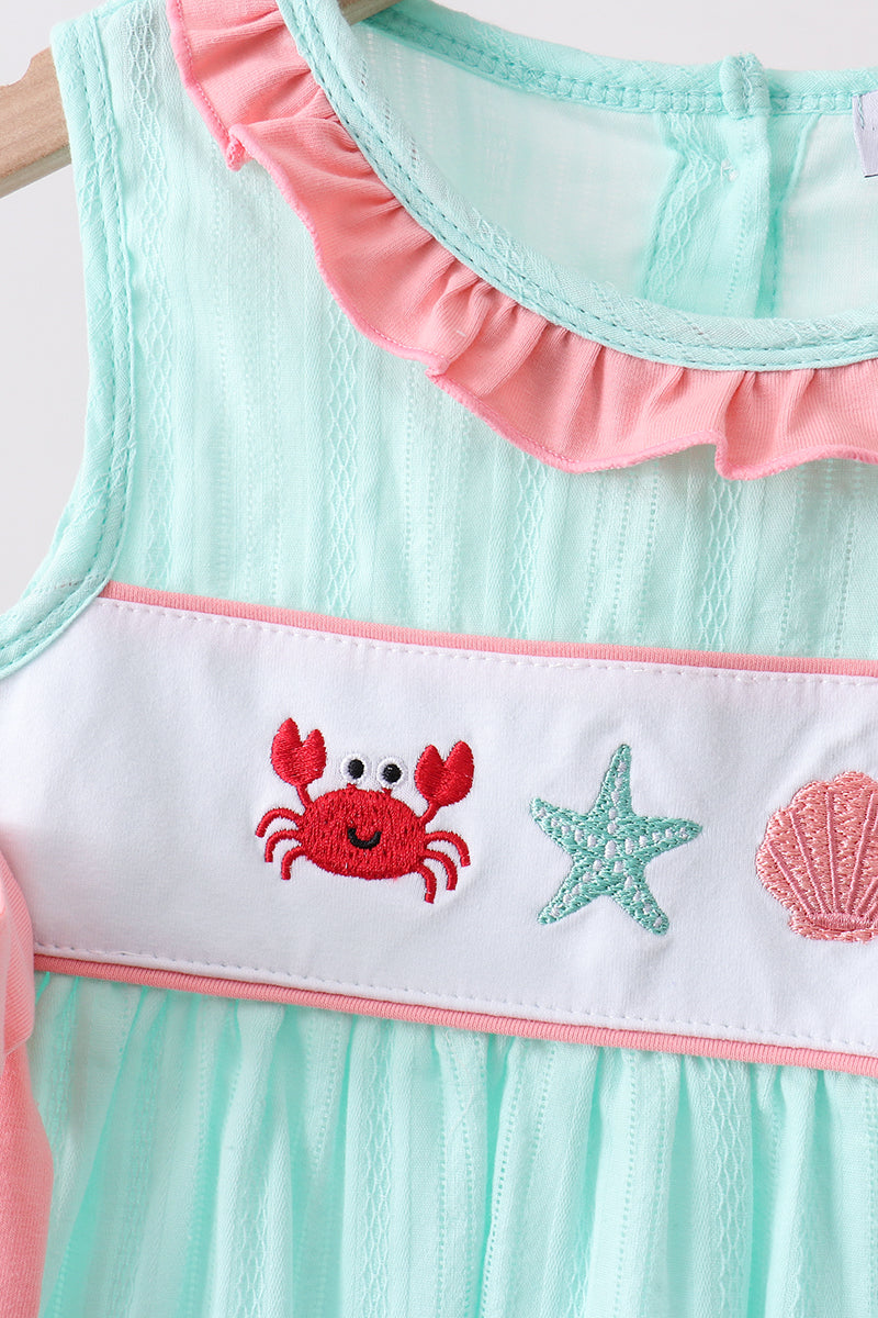 Green Marine Embroidered Jacquard Set