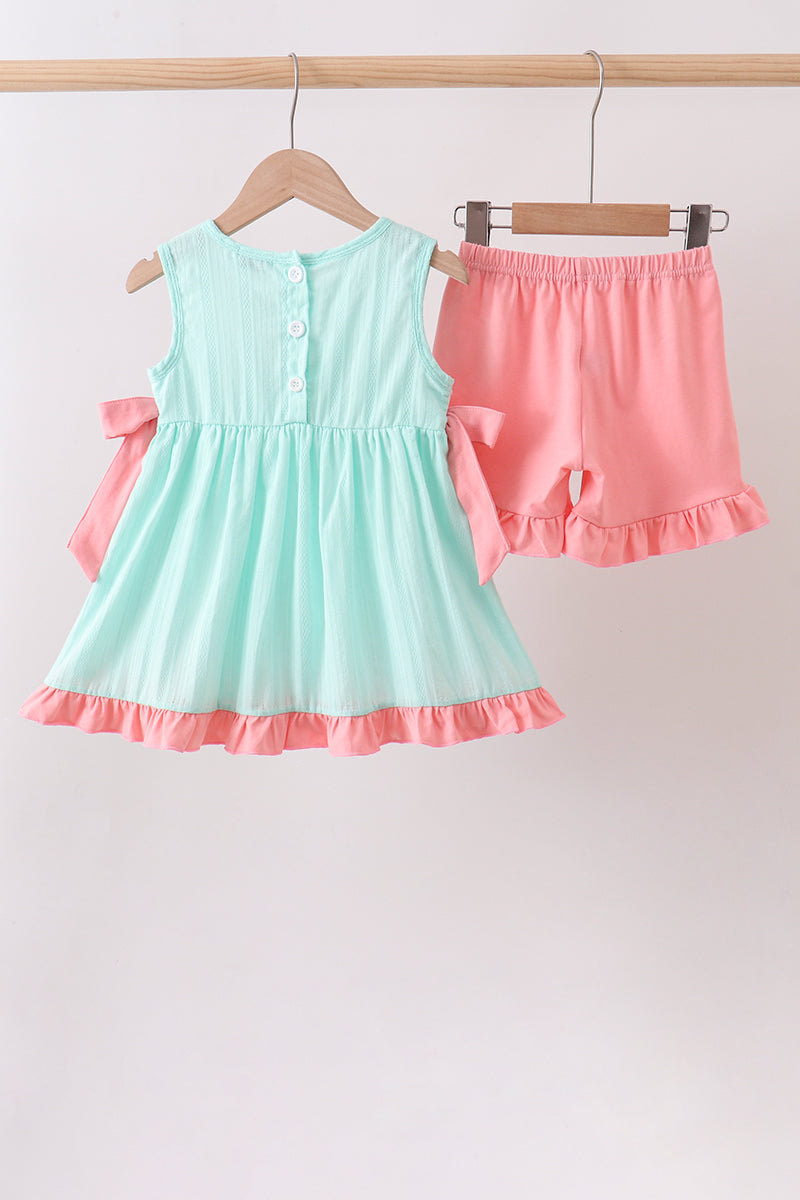 Green Marine Embroidered Jacquard Set