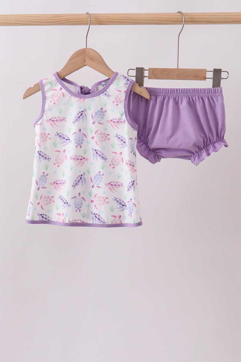 Purple Sea Turtle Bloomer Set