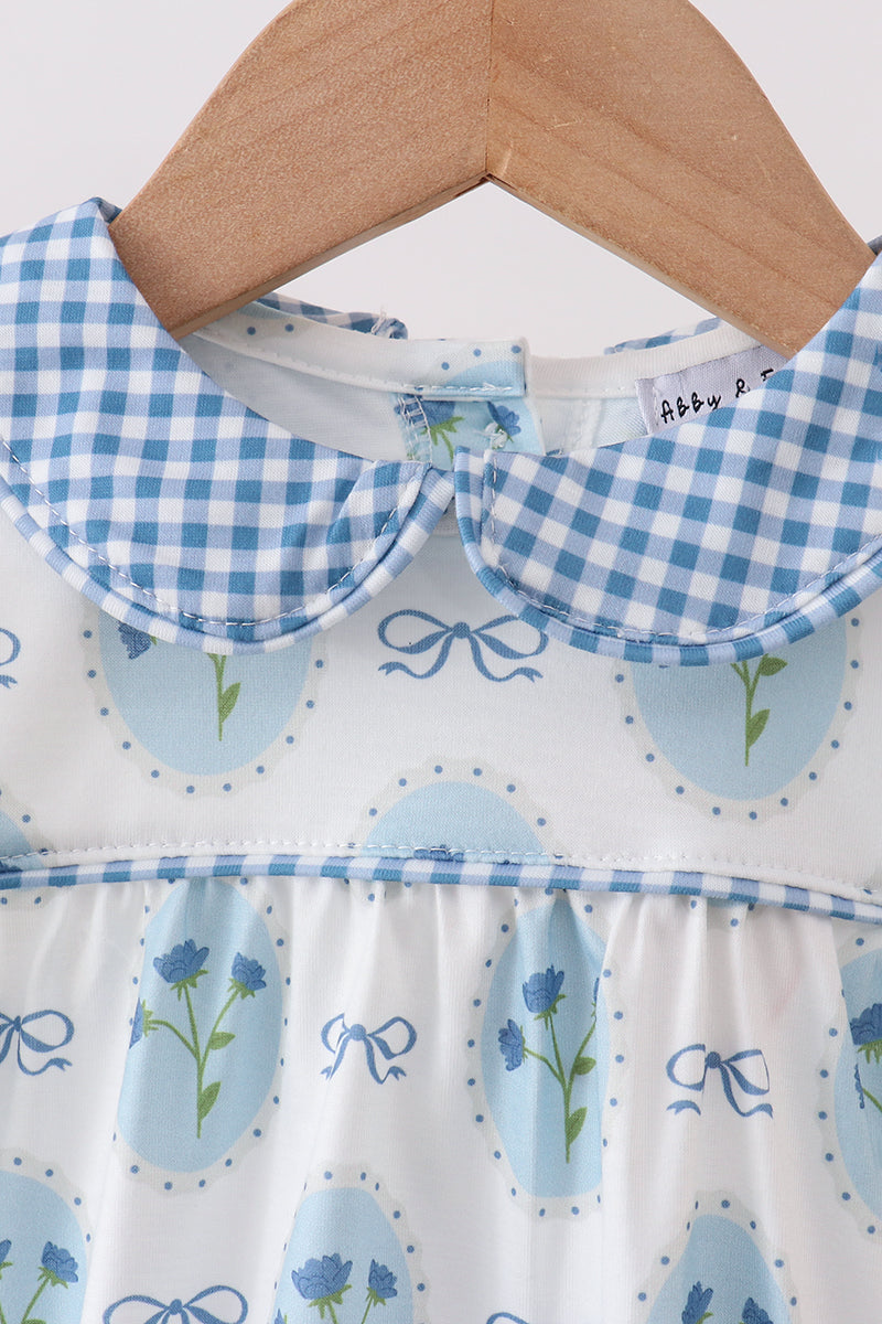 Blue Retro Floral Bubble