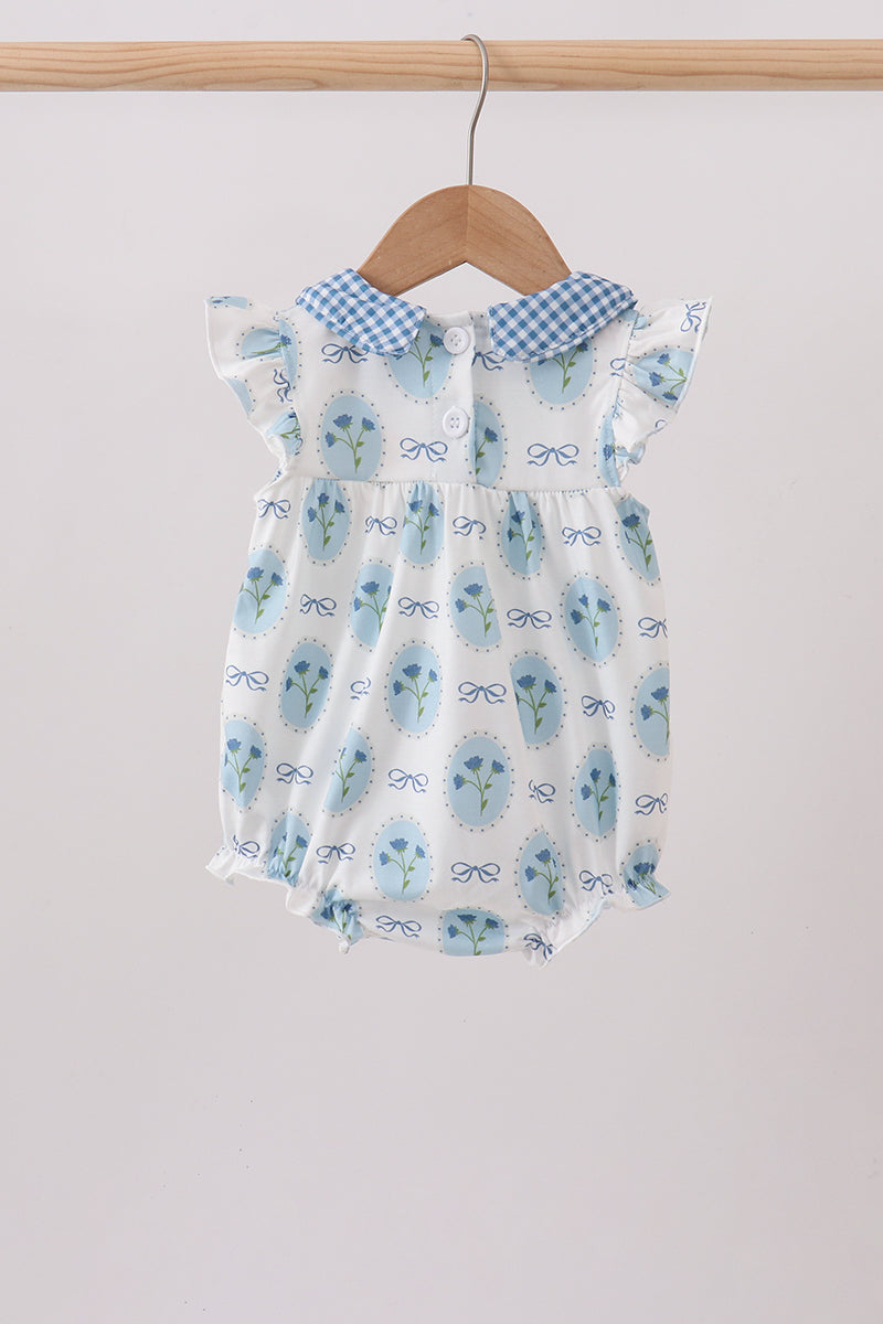 Blue Retro Floral Bubble