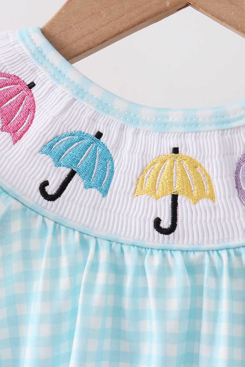 Blue Umbrella Smocked Bubble