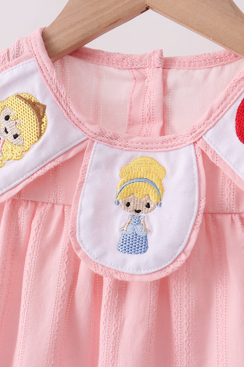 Pink Princess Embroidered Jacquard Bloomer Set